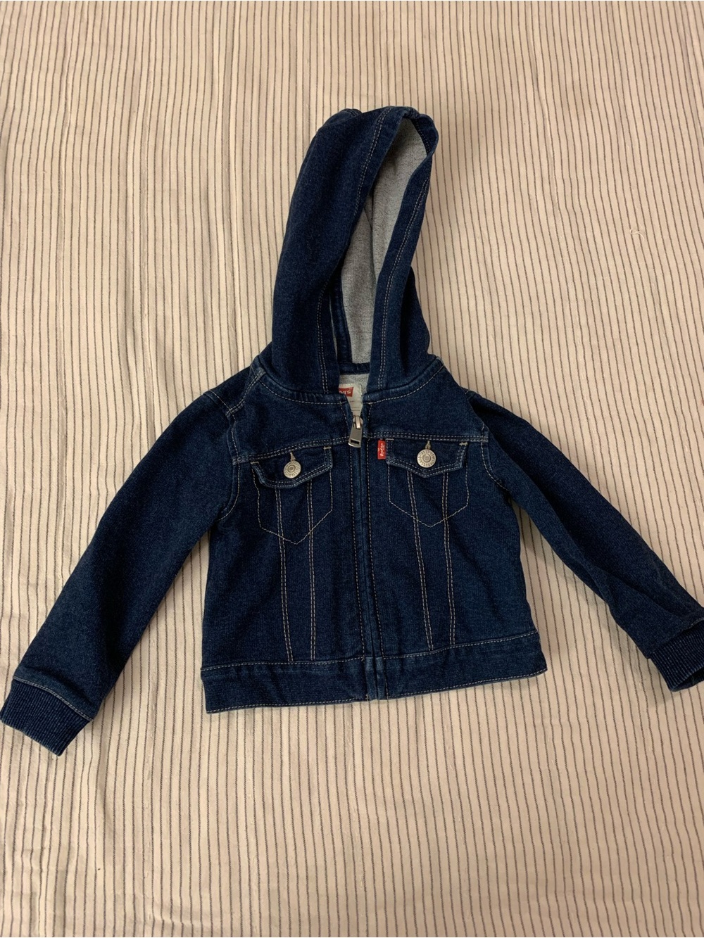 Levi's Kids Dark Blue Denim Hooded Jean Jacket